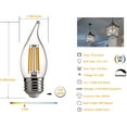 thumbnail image 7 of FLSNT 60 Watts Equivalent LED Chandelier Light Bulbs, Dimmable 4.5W CA11 LED Edison Bulbs, E26 Medium Base, 2700K Soft White, 450LM,12 Pack, 7 of 7