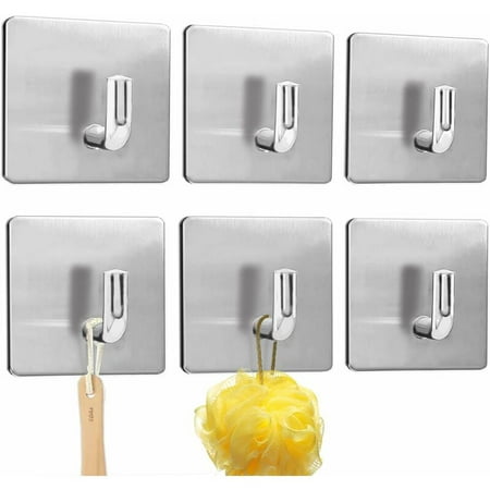 

3M Hooks Adhesive Wall Hooks Command Hooks for Hanging Heavy Duty Towel Hangers Black Hook for Bathroom Kitchen Clothes Keys Sticky Hooks (Silver Pack of 1)