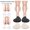 Velvet Black-2Pairs, variant on Heel Wedge Correction Pads, Half Heel Inserts, Gel Adhesive, for O/X Leg, In-toe Out-toe, Men & Women