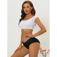 thumbnail image 4 of DARING DIVA Women's No Show Elastic Waist Brief Panties Breathable L Black, 4 of 6