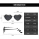thumbnail image 3 of Vintage Rimless Love Heart Sunglasses - Metal Frame For Women Men Trendy Frameless Red Pink Heart Shaped Glasses Party Funky, 3 of 5