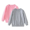 thumbnail image 2 of Vibrex Baby Girl Boy Sweatshirt Crew Neck, Kids 2-Pack Long Sleeve Round Neck Tops Soft Solid Color Pullover Shirts for Boys & Girls, 2 of 7