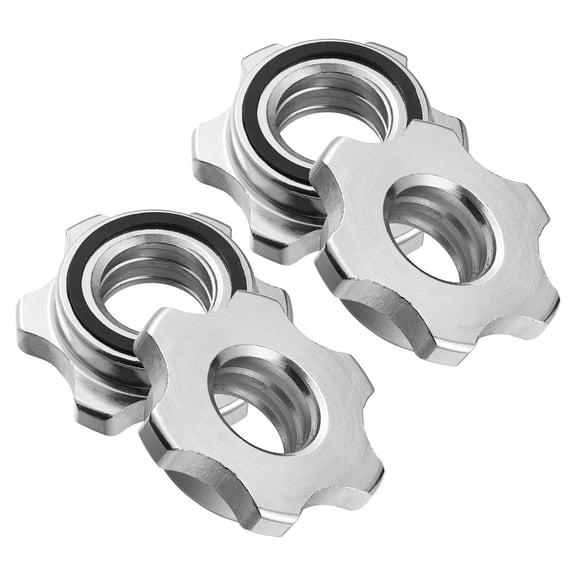 LOLIPPYY Barbell Screw Hex Nuts Cast Iron Spin- For Gym 4Pcs