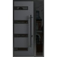thumbnail image 2 of Front Exterior Prehung Steel Door / Ronex 0131 Grey / Side Exterior Window Sidelite / Entry Metal Modern Painted W36+14x96 Left-hand, 2 of 5