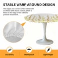 thumbnail image 2 of Elastic Fitted Round Tablecloth, Sage Green Polka Dots Waterproof Stretch Table Cover for 45"-54" Tables, Yellow Watercolor Abstract Art Washable Outdoor Tablecloths for Patio, Picnic, Camping, 2 of 9