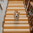 thumbnail image 2 of Rustic Brown Striped Stair Treads Non Slip for Steps Modern Farmhouse Stripe Minimalist Abstract 15 Pcs Reusable Adhesive Stair Runner Mats for Dogs Elders Carpet Treads Rugs for Staircase 8x30 In, 2 of 9