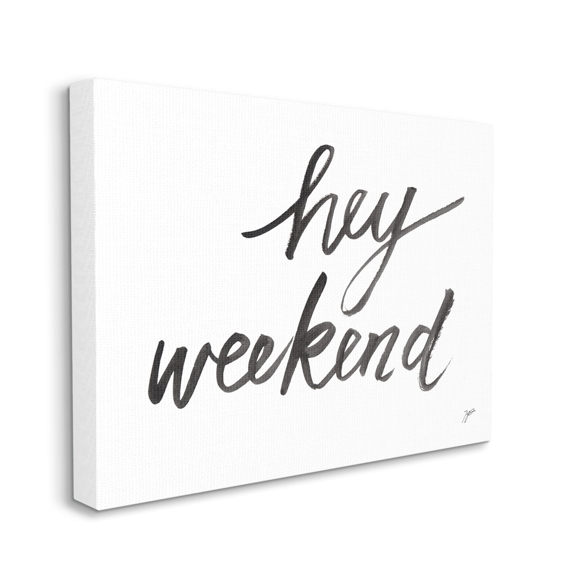Stupell Industries Hey Weekend Phrase Minimal Ink Pattern Typography, 30 x 24, Design by Lettered and Lined
