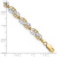 thumbnail image 6 of Auriga Fine Jewelry 14K Yellow Gold and White Rhodium Filigree Link Bracelet 7.5 inch for Women, 6 of 6
