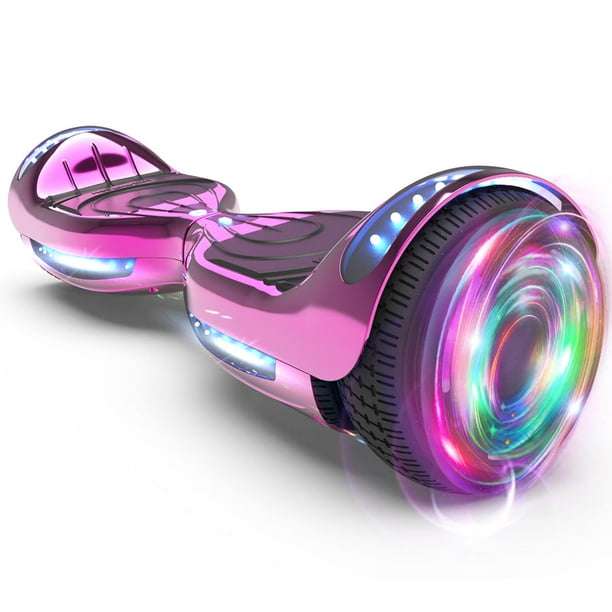 Hoverboard Bluetooth Hovestar LBW12A Monopatín eléctrico de piel impresa Color cromado con Ruedas intermitentes LED
