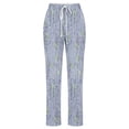 thumbnail image 3 of Mefallenssiah Mode Femmes Pantalon Décontracté Imprimé Floral Élastique Ample Jambe Large Droite, 3 of 4