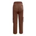 thumbnail image 6 of Sngxgn Plus Size Cargo Lounge Pants for Women Casual Wide Leg Pants with Pockets(Brown,L), 6 of 7