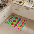 thumbnail image 2 of ODIKA 3'x5' Washable Accent Rug Bedside Checkered Retro Motif Interlocking Vibrant Hopscotch for Nursery Room, Pet Friendly & Non-Shedding, 2 of 7
