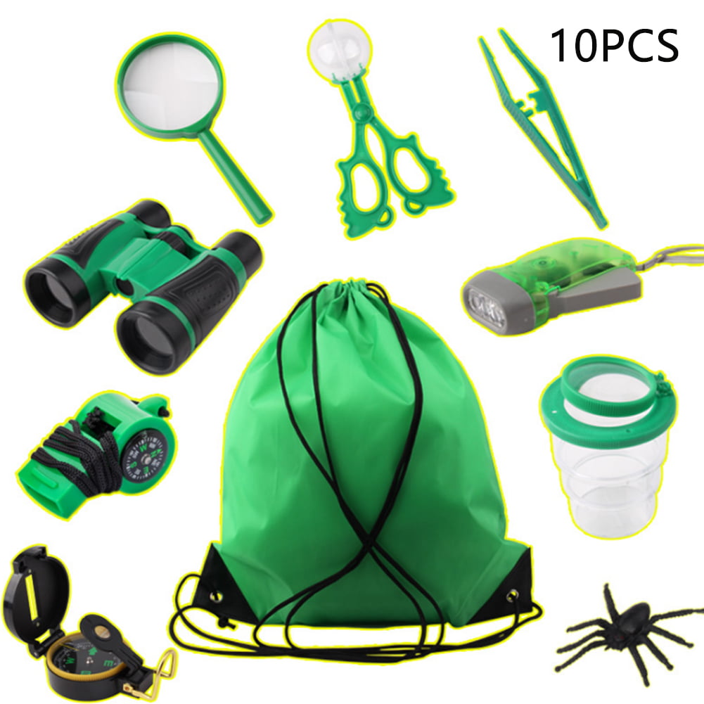 10pcs Kit Explorer Set Funny Kids Toy Adventure Insect Viewer Flashlight 