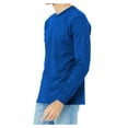 thumbnail image 4 of Yellow Rooster Men's Casual Long Sleeve Jersey Ribbed Cuffs Cotton Tee True Royal 2XL, 4 of 6