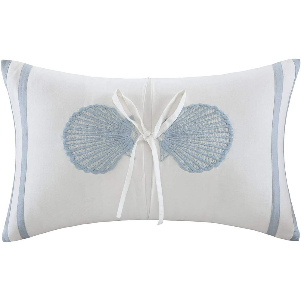 Harbor House Crystal Beach Embroidered Fashion Cotton Throw Pillow, Coastal Theme Oblong