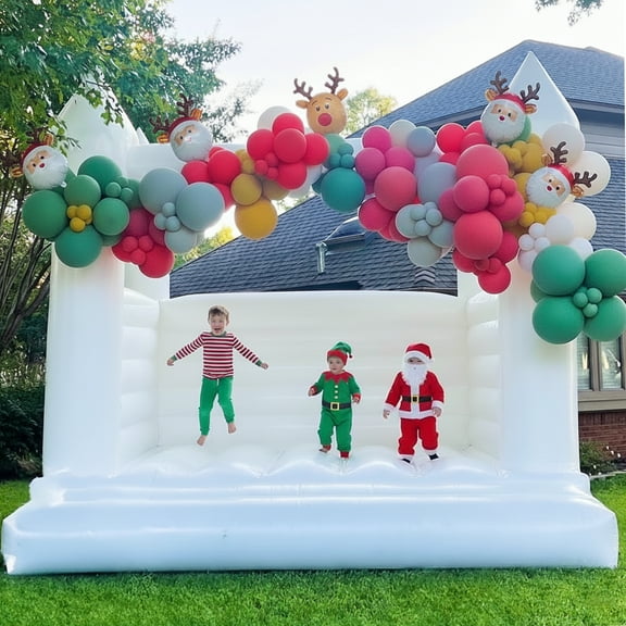 Connsann 13x12x10FT Commercial White Inflatable Bounce House with Blower – Jumping Castle for Kids & Adults,  Perfect for Parties & Weddings