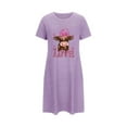thumbnail image 2 of ICHUANYI Women's Valentine Oversized Round Neck Nightgown Sleepwear Short Sleeves Nightgown Casual Print Sleepdress, 2 of 5