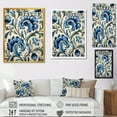 thumbnail image 4 of Designart "Turkish Tiles with Blue Florals I" Floral Framed Wall Art - Modern White Abstract Floral Entryway Framed Wall Art, 4 of 6