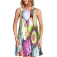 thumbnail image 1 of Kdxio Robe d'Été Sans Manches Imprimé Œufs de Pâques Colorés pour Femmes Décontractée de Plage avec Poche, 1 of 7