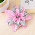 thumbnail image 6 of Artificial Christmas Glitter Flowers,Xmas Tree Flower Ornament Decor, Glitter Flowers with Clips And Rods, Xmas Tree Flower Ornament Poinsettias Decor,Artificial Poinsettia Flowers(White), 6 of 7