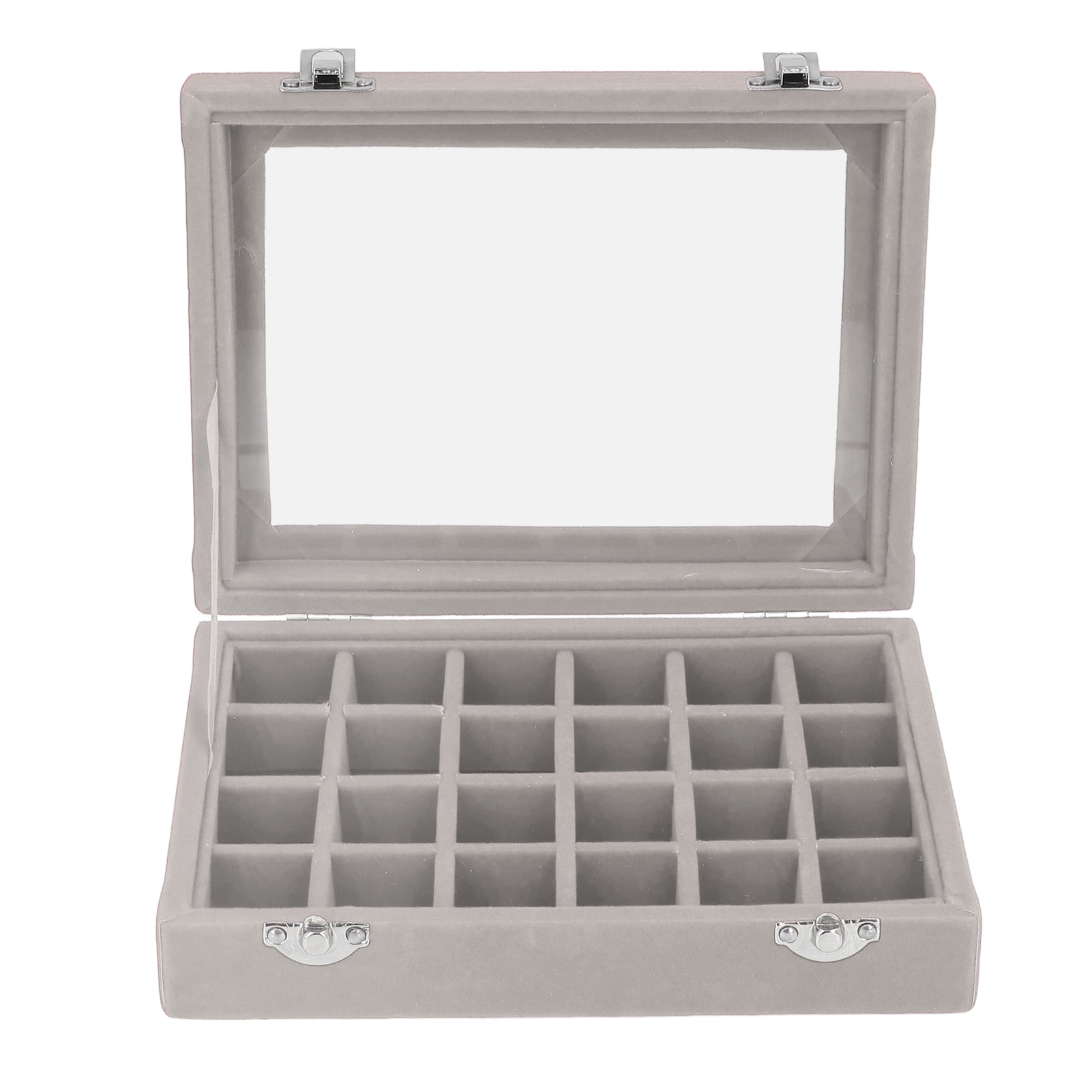 Grid Jewelry Organizer Box,Small Velvet Jewelry Box Jewelry