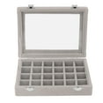 thumbnail image 2 of Jewelry Organizer, Jewelry Box, Compressed Wood + Velvet Lining Small Jewelry Box Organizer with 24 Compartments Jewelry Case and Clear Glass Cover To Clearly Display Your Stored Jewelry, Gray, 2 of 7