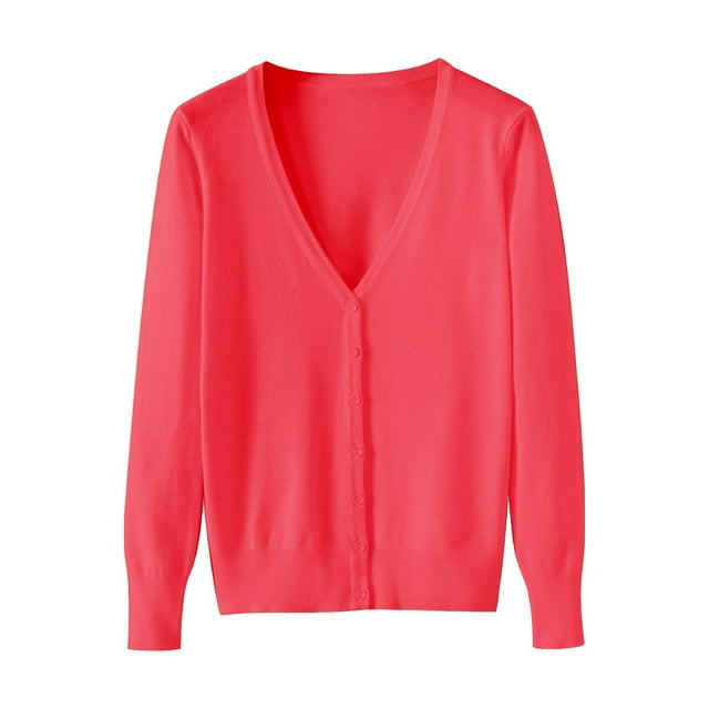 IMENGL cardigan Léger à Col en V Tricoté Grande Taille Disponible, Rouge TG, Taille m-2TG