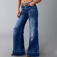 thumbnail image 6 of FRSASU Wide Leg Jeans for Women Mid Waist Baggy Straight Leg Denim Washed Pants (without Belt) Blue, 6 of 9