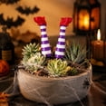 thumbnail image 5 of Cififendec 2Pcs Halloween Witch Leg Plant Stakes, 5.9", Plastic Spooky Striped Witch Boot Flower Pot Picks for Garden Planter Table Decor, 5 of 5