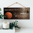thumbnail image 2 of P. Graham Dunn Basketball I Can Do Everything Through Him Wooden Sign with Jute Rope Hanger, 2 of 3