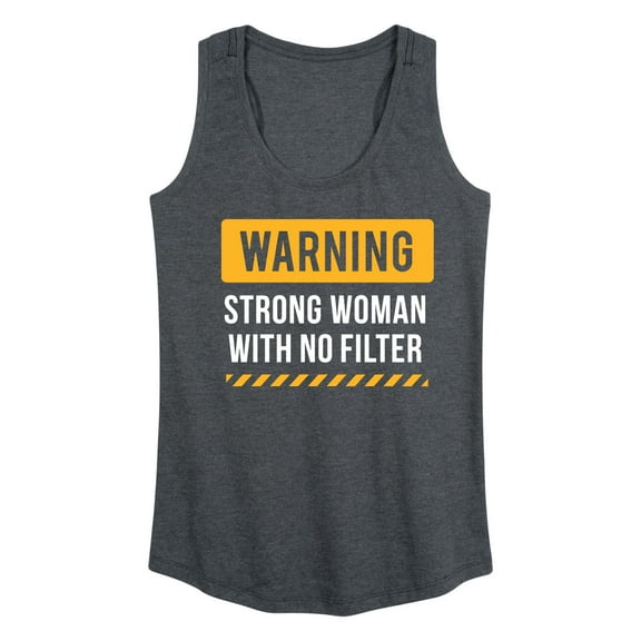 Instant Message - Warning Strong Woman - Women's Racerback Tank Top