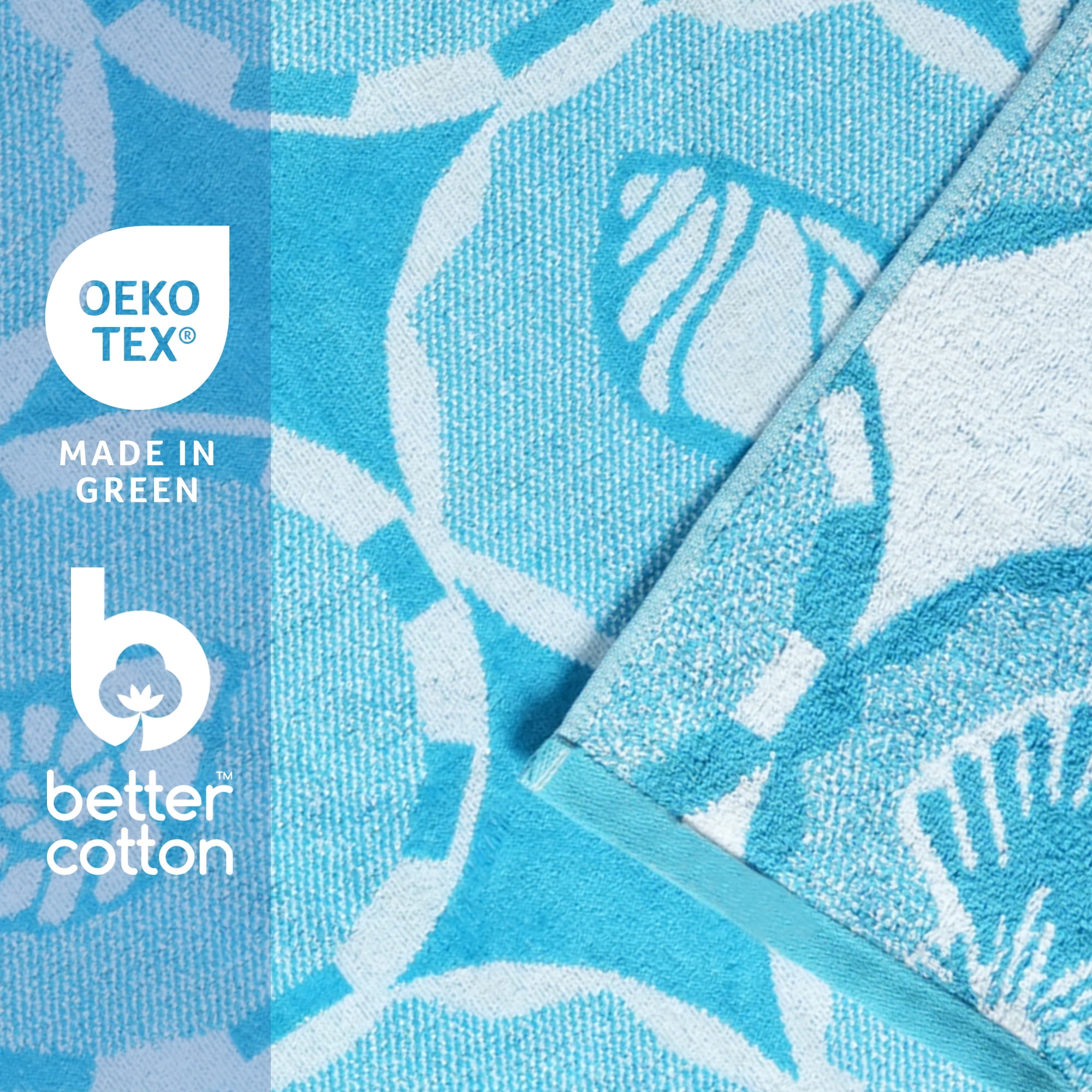 Better Homes & Gardens 2-Pack Beach Towel Bundle, Seashell Tile