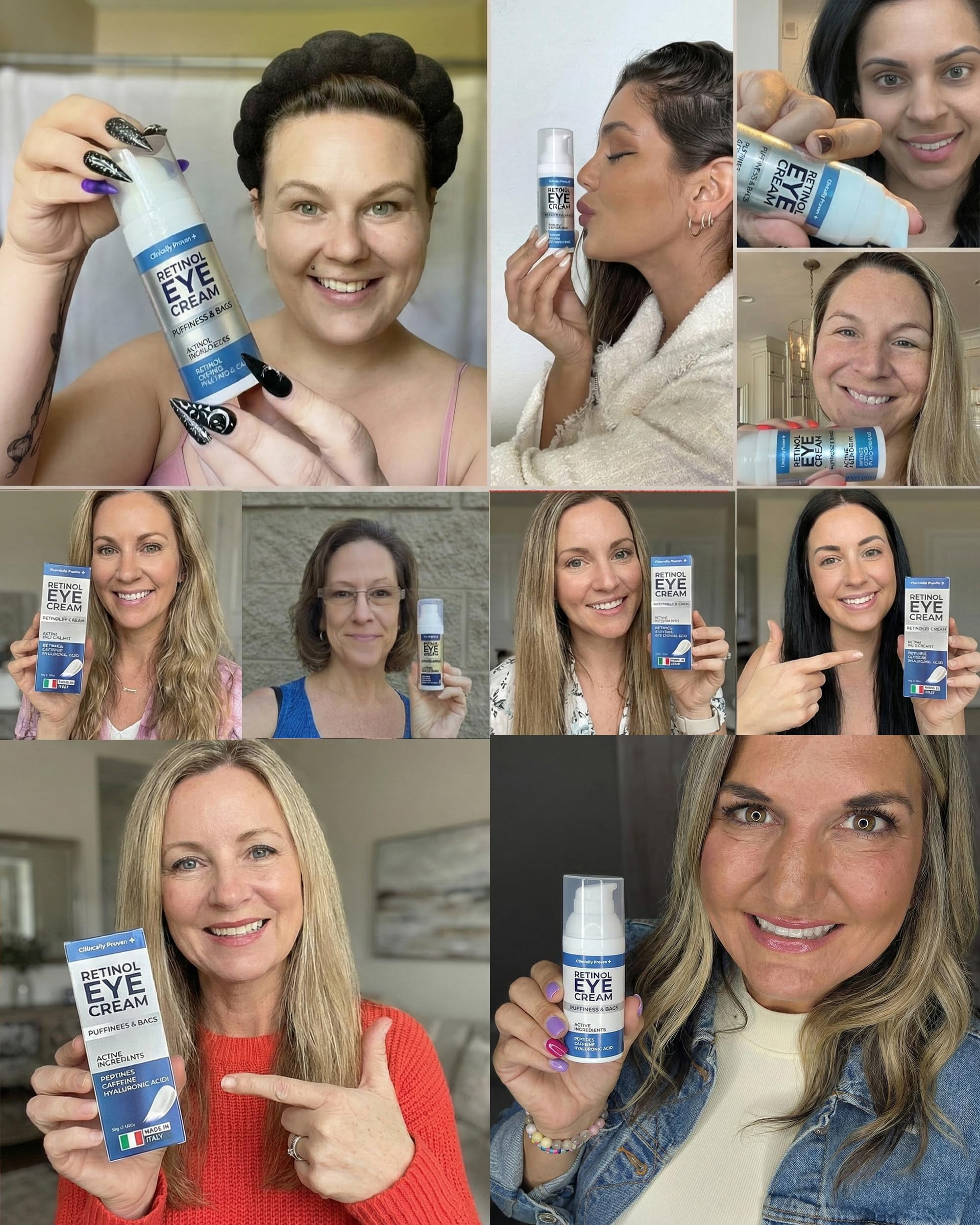 Under Eye Cream for Puffiness and Bags Under Eyes - Eye Bags Treatment for Men & Women - Anti Wrinkle Cream for Dark Circles, Baggy Eyes Treatment for Women with Retinol, Hyaluronic Acid & Caffeine