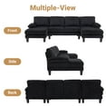 thumbnail image 3 of Zimtown U-Shaped Sectional Sofa with Dual Chaises, Modern 4-Seat Corduroy Sofa for Living Room, Black, 3 of 8