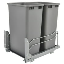 Rev-A-Shelf Double 50 Qt Pullout Soft-Close Steel Kitchen Garbage Cans