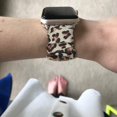 thumbnail image 3 of Bmbmpt Correa Elástica Para Reloj Compatible Con Apple Watch Band De Tela Con Patrón Suave Impreso Para Iwatch Series 5 4 3 2 1 (A-Leopard 42 Mm/44 Mm De Tamaño Grande), 3 of 5