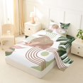 thumbnail image 2 of Castle Fairy Boho Tropical Leaf Twin Sheet Sets 3pcs for Teens, Geometric Art Bedding for Bedroom, Blush Pink Sage, 2 of 6