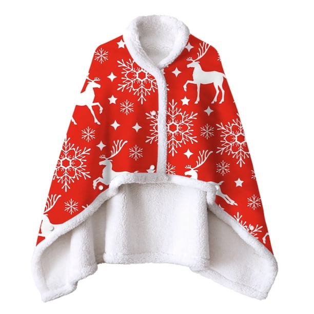 De Doble Cara, Manta Navideña Con Estampado 3D, Cárdigan Cálido, Capa, Manta Portátil, Manta De Felpa, Funda Envolvente Advancent HA040514-01