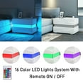 thumbnail image 6 of Hommpa LED Nightstand 2 Drawers High Gloss Bedside Table for Bedroom Home Furniture White, 6 of 9