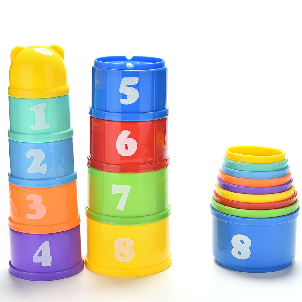 Stack&Nest Plastic Cups RainbowStacking Tower Educational Stacking KidsToyGiftÁÁ 