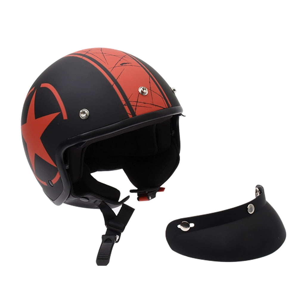 Casco Moto 3 4 ITALIKA certificado DOT Estrella gafas visera desmontable TALLA M Walmart en linea