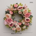 thumbnail image 2 of Japceit Vintage Peony Spring Wreath, Artificial Flower Wreath with Retro Charm for Doorway, Decorative Wreath for Home, Garden, and Seasonal Display, 2 of 6