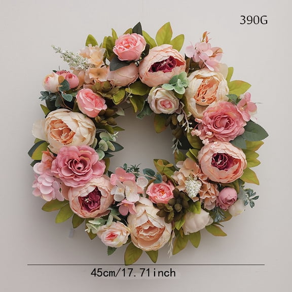 Orangide Spring Daisy Wreath with Burlap Bow, Artificial Flower Wreath for Front Door, Faux Floral Welcome Decor for Porch Wall Indoor Outdoor Home Garden