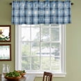 thumbnail image 4 of 2 Pack Valances for Windows, Blue Plaid Window Valances for Living Room/Bedroom/Bathroom, Modern Simple Watercolor Buffalo Lattice Light Filtering Kitchen Curtain Valance 42"W x18" L, 4 of 9