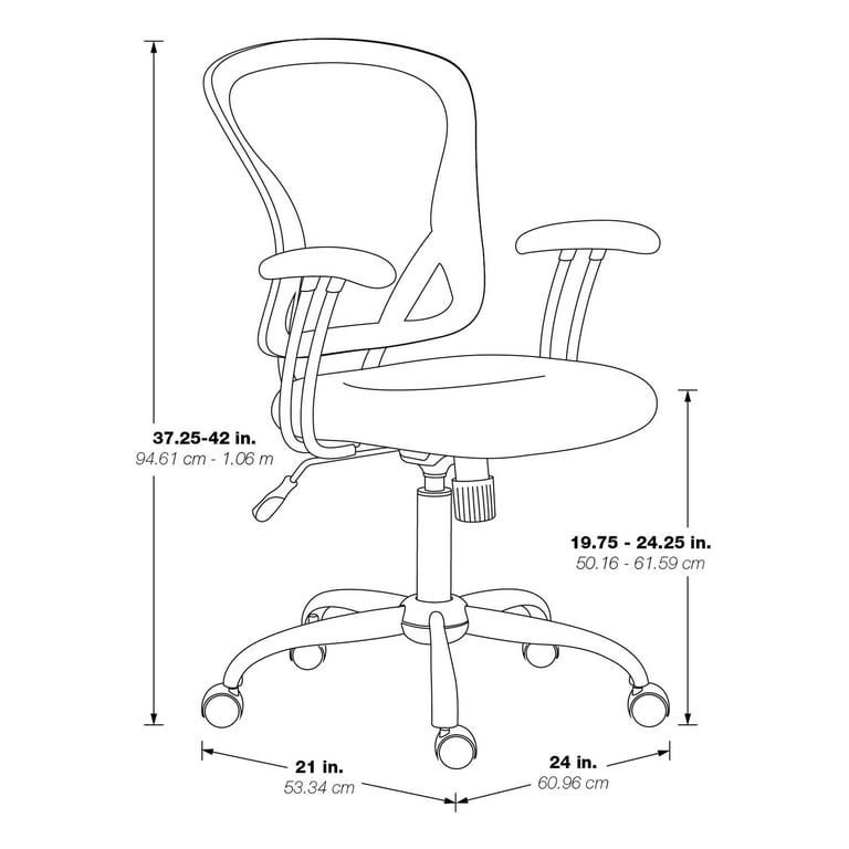 OSP Home Furnishings Juliana Task Chair with Red Mesh Fabric Seat