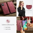 thumbnail image 3 of Nalacover Wallet Case for iPhone 14 Plus, Premium PU Leather Card Slots Holder RFID Blocking Flip Folio Cover with Magnetic Closure Kickstand Soft Silicone Shockproof Case for iPhone 14 Plus,Red, 3 of 10