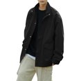 thumbnail image 1 of JHLZHS Welding Jacket Men's Solid Color Jacket Male Loose Casual Denim Jacket Retro Work Coat Fringe Jacket 1023, 1 of 6