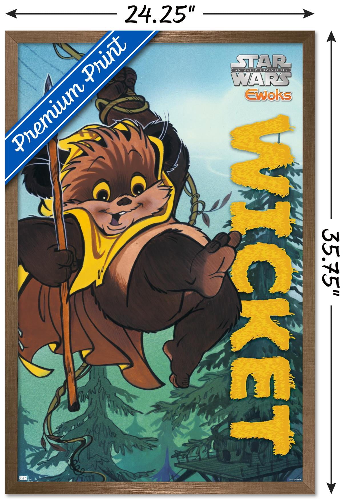 Star Wars: Ewoks - Wicket Wall Poster, 22.375" x 34", Framed