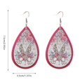 Ularma Christmas Earrings Earring Retro Women's PU Reversible Easter