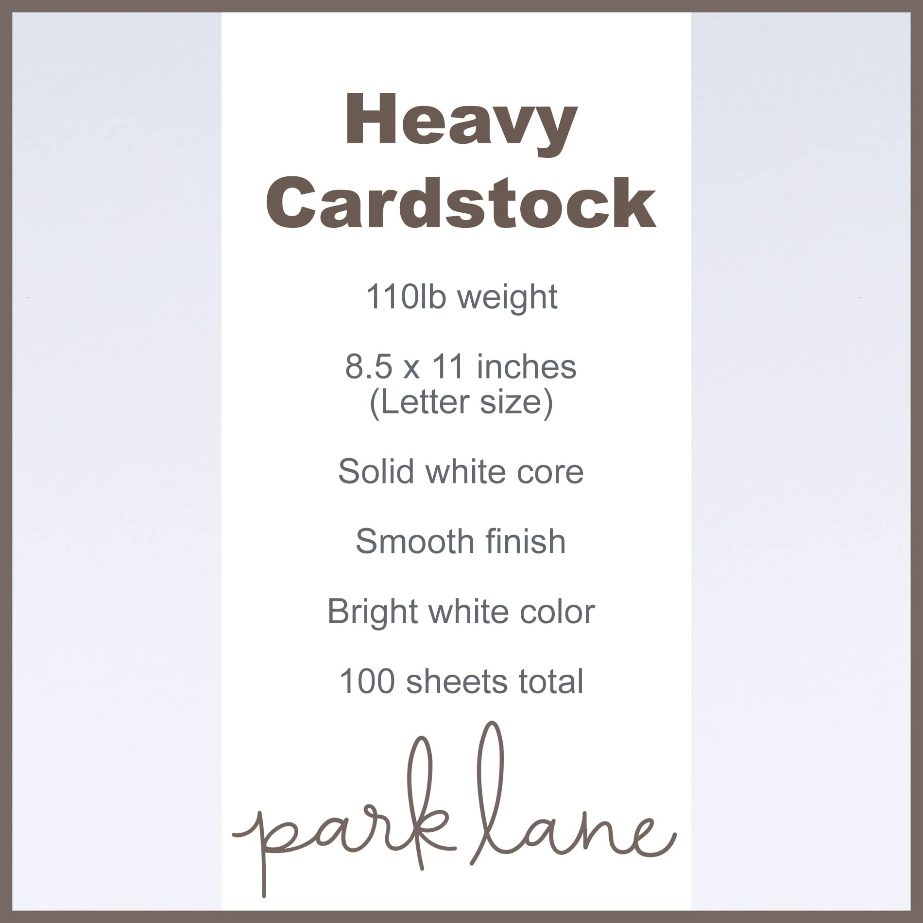Cardstock 8.5 x 11 Paper Pack - 110 lb White Cardstock Scrapbook